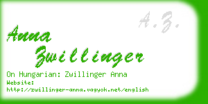 anna zwillinger business card